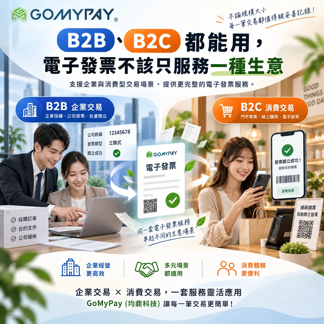 GoMyPay（均鼎科技）｜B2B、B2C 都能用，電子發票不該只服務一種生意