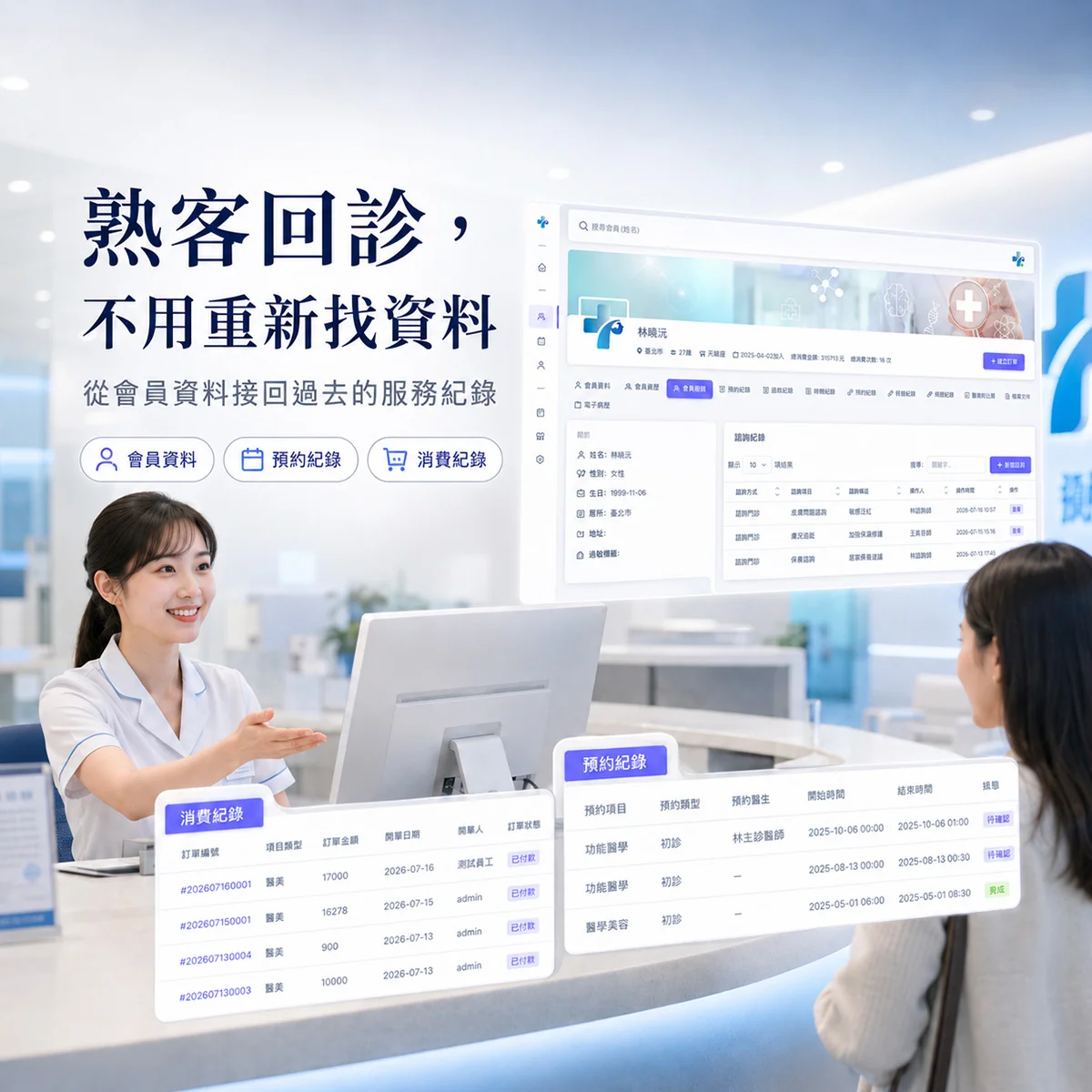 熟客回診，櫃台怎麼快速找到過去的服務紀錄？｜MedPro 專業醫療管理系統