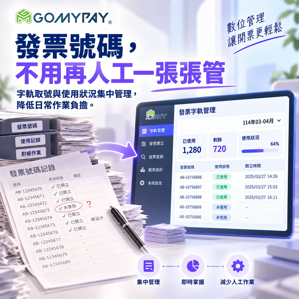 GoMyPay（均鼎科技）｜發票號碼，不用再人工一張張管