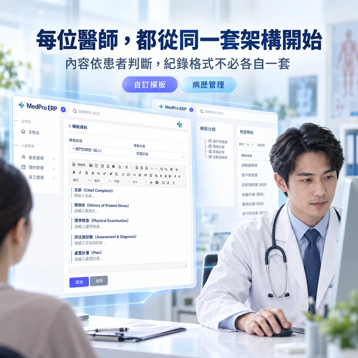 診所病歷模板有什麼用？｜病歷紀錄標準化｜MedPro 專業醫療管理系統