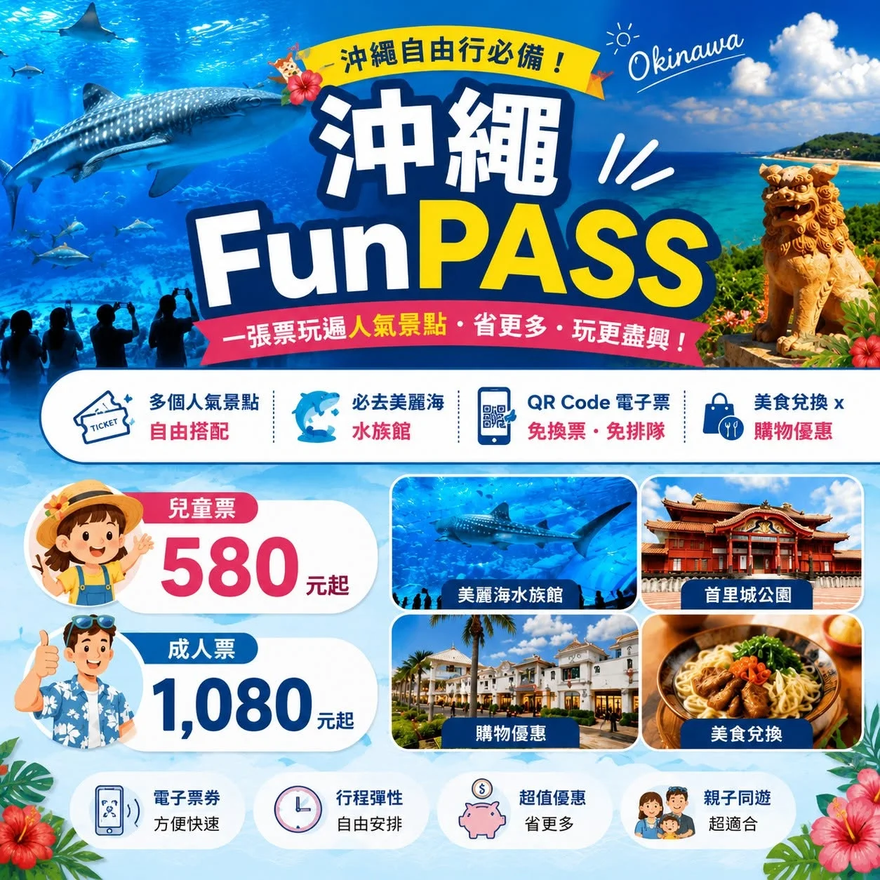 沖繩自由行必買！一張票玩遍人氣景點