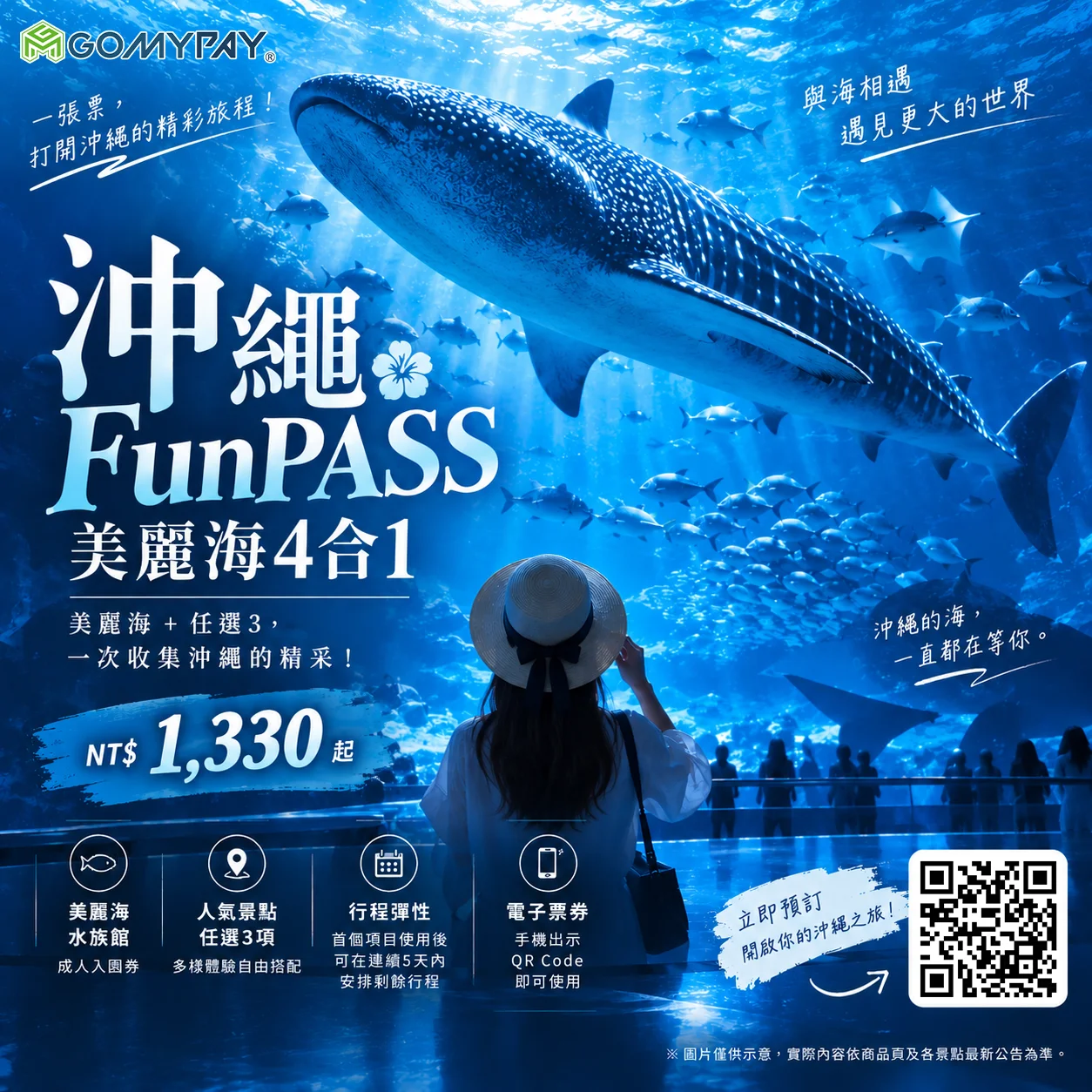 沖繩 FunPASS 美麗海4合1，一張票開啟沖繩精彩旅程